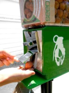 Old Gumball Machines Retrofitted as Seedbomb Dispensaries Image